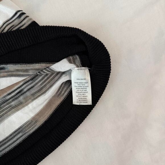 retro striped stretchy surplice v neck blouse neutral y2k top - Picture 6 of 7